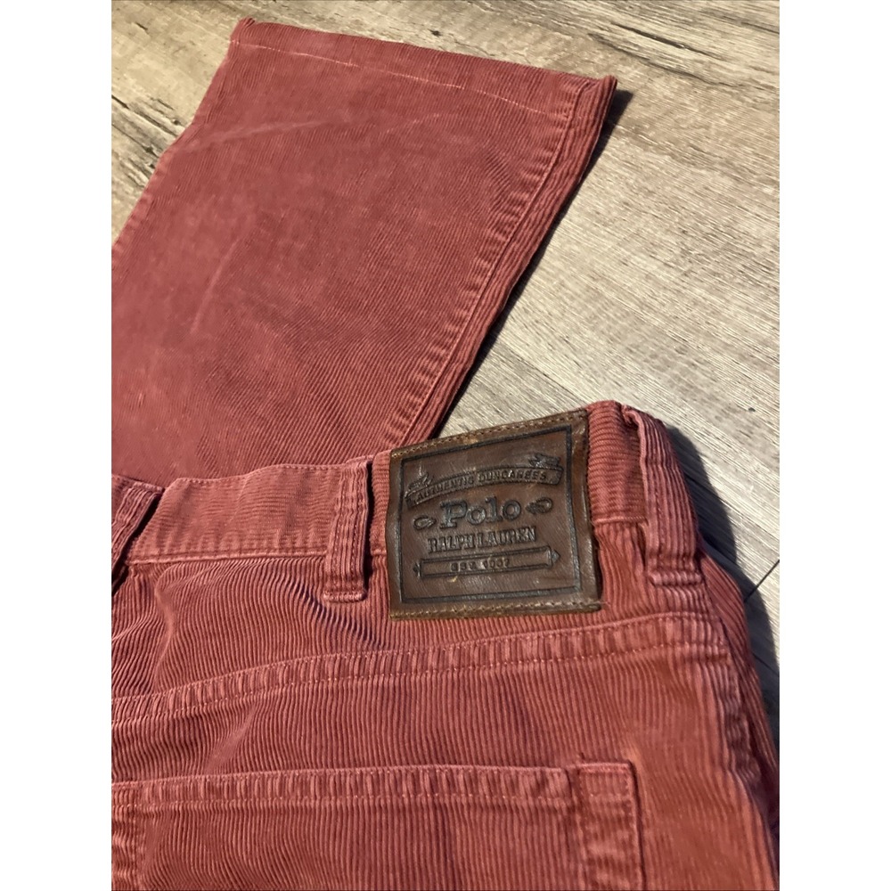 Polo Ralph Lauren Mens Red Pink Corduroy Pants 38 X 30 - Picture 2 of 11